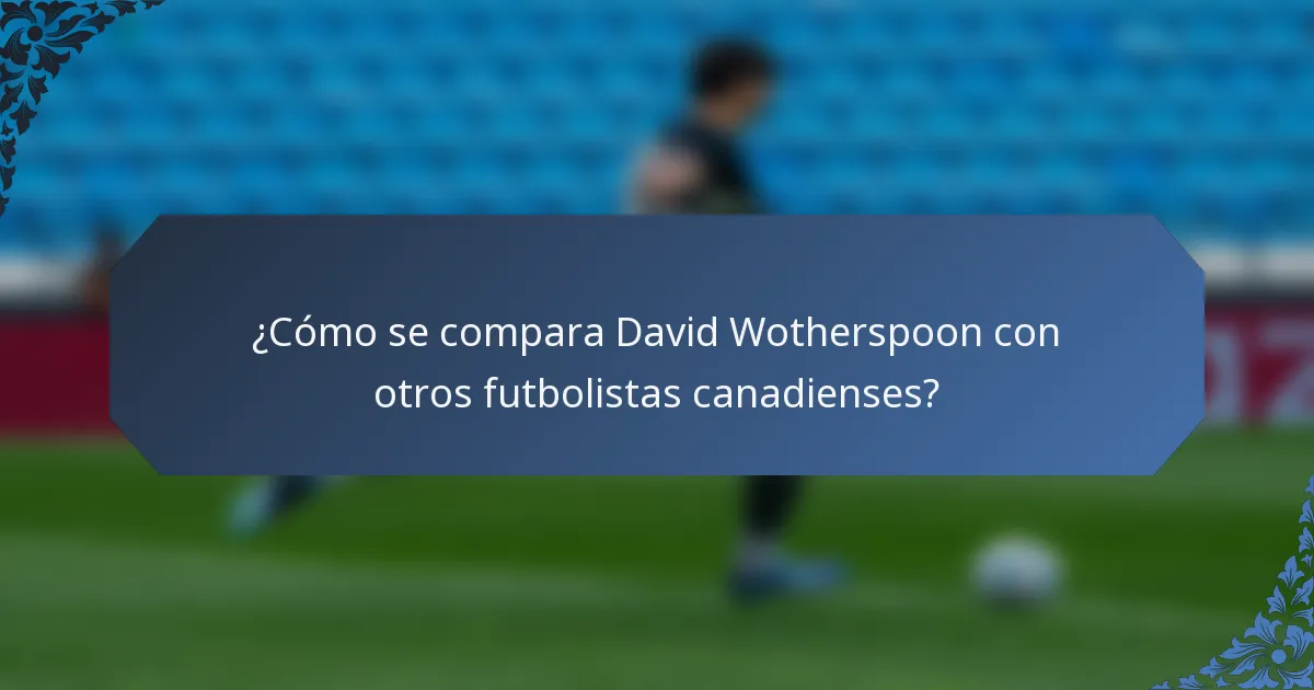 ¿Cómo se compara David Wotherspoon con otros futbolistas canadienses?